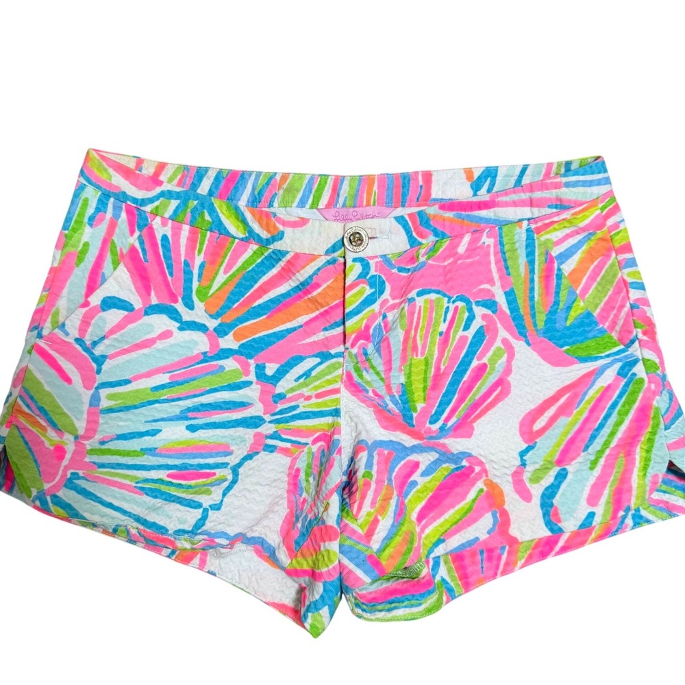 Lilly Pulitzer Sea Shells Colorful Shorts Low Rise Shorts Women's Size 00